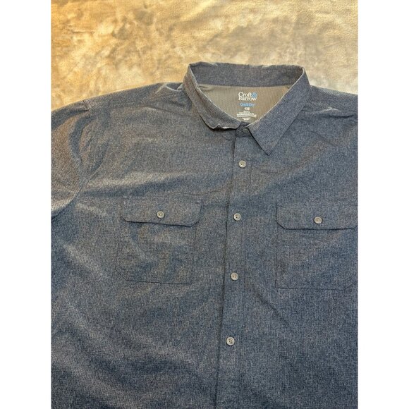 Croft & Barrow Quick Dry Mens Short Sleeve Shirt 4XB Blue Polyester Button-Down - Picture 7 of 13